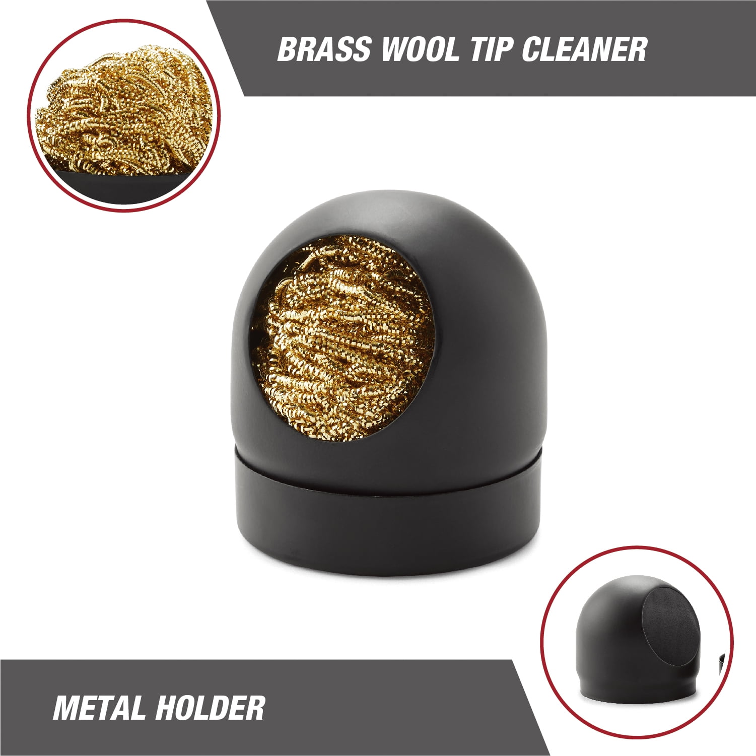 Hyper Tough 2-Piece Soldering Iron Tip Cleaner with Brass Wool