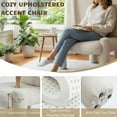 thumbnail image 6 of Dayalane Modern Accent Chair, Armless Single Chair Chenille Upholstered Sofa with Padded Back & Solid Wood Legs, Comfy Reading Chair Side Chair for Living Room Bedroom or Corner, Beige, 6 of 11