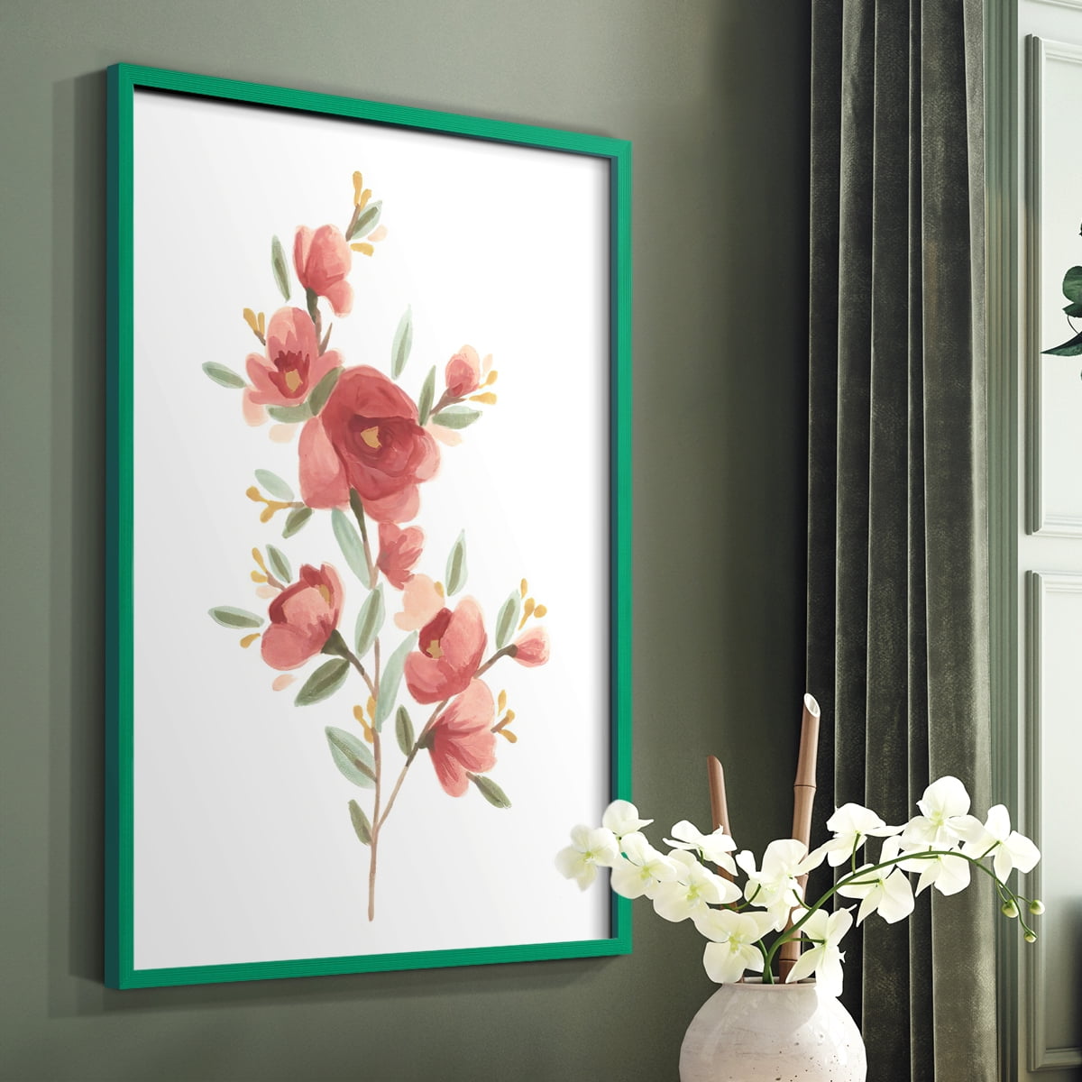 Wildflower Sprig IV Framed Print - Solid Wood in Single Picture Frame Solid Wood 2 Framed Print