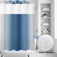 thumbnail image 2 of No Hook Shower Curtain, Navy Blue Grey Ombre Shower Curtains for Bathroom with See Through Top Window, Farmhouse Gradient Minimalist Waterproof & Washable Bath Curtain 60"x72", 2 of 9