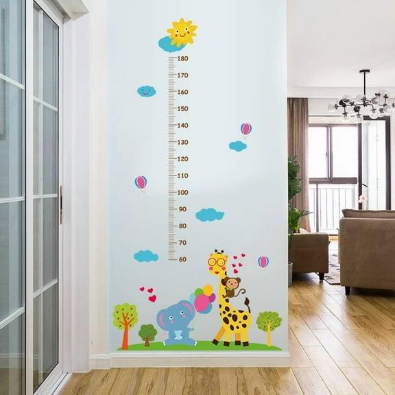 Giraffe Baby Elephant Height Sticker Children's Room Entrance Kindergarten Decoration Wall Sticker SK9340