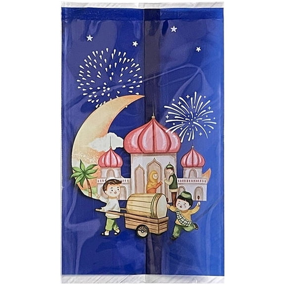 Jiibva 100Pcs/Set Eid Mubarak Candy Packaging Bags Hot Nougat Candy Baking Bags Cute Biscuit Bags Muslim Islamic Party Supplies