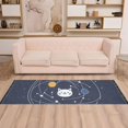 thumbnail image 2 of Yayeee Runner Rug for Bedroom 2'x6' Machine Washable Hallway Non Slip Mat, White Cat Planet, 2 of 8