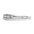 thumbnail image 3 of Solid 14K White Gold Seven Stone Diamond Channel Wedding Ring Band with CZ Cubic Zirconia Size 6.5, 3 of 8