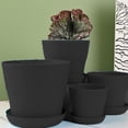 thumbnail image 3 of Maceta de plástico duradera y liviana de 4 pulgadas de diámetro superior, diseño moderno ideal para una variedad de plantas, macetas de plástico PP de alta calidad para interiores y exteriores con, 3 of 4