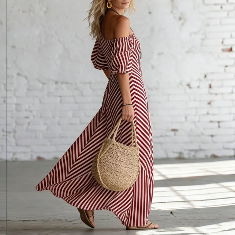 red off shoulder summer dress Dressing for Summer Heat :: Little Red off the Shoulder Dress