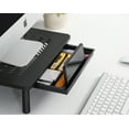 thumbnail image 6 of Dual Monitor Stand with Drawer, Adjustable Computer Monitor Riser, Metal Desktop Stand for PC Cellphone Cable Management, Black, 6 of 6