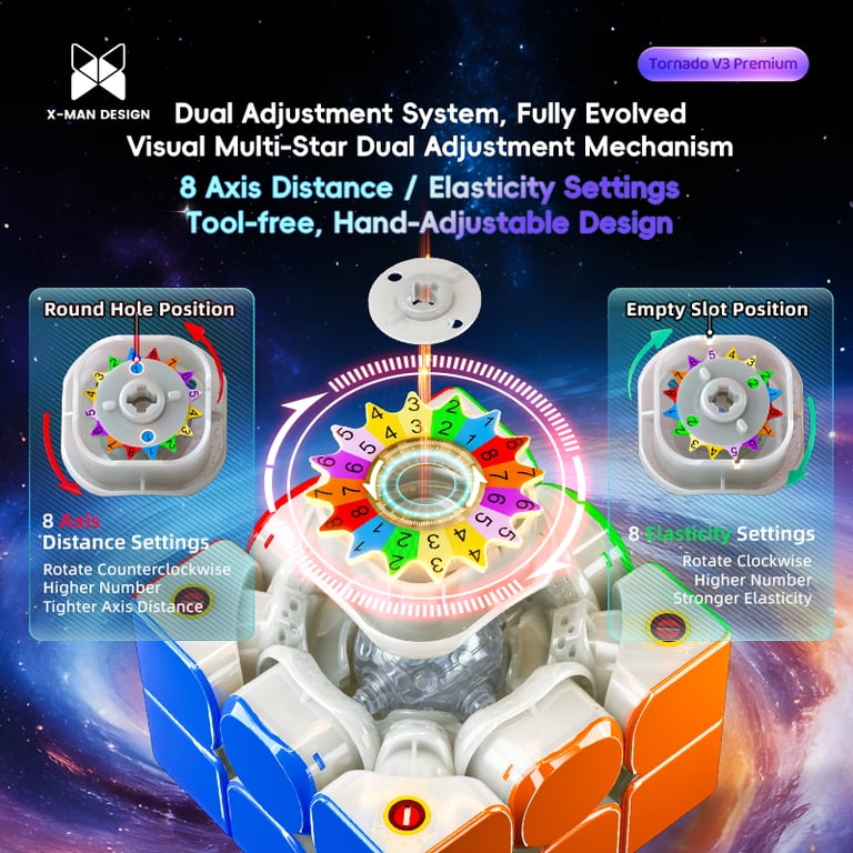 QiYi X-Man Tornado V3M 3x3 Maglev Magic Cube, Magnetic Speed