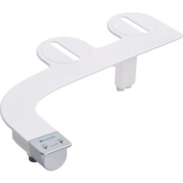 Brondell SS-250 SimpleSpa Thinline Essential Bidet Attachment for Toilet Seats with Adjustable Water Pressure, Side Arm Control, Thin Profile, Silver Knob Dual Nozzle
