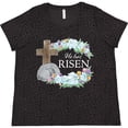 thumbnail image 3 of Inktastic Easter He Has Risen with Cross and Flowers Women's Plus Size T-Shirt, 3 of 5