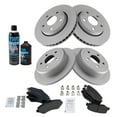 thumbnail image 2 of TRQ Premium Ceramic Brake Pad & Coated Rotor Front Rear Kit w/Fluids for Jeep BKA22949, 2 of 6