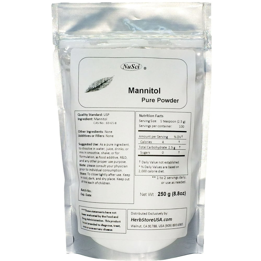 NuSci Pure Mannitol Powder 250 grams (8.8 oz)