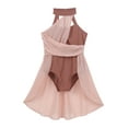 thumbnail image 4 of Jizyo Kids Girls Cutout Chiffon Sleeveless Ballet Leotard Dress Modern Dance Gymnastics Dancewear Dusty Pink 10, 4 of 7