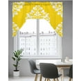 thumbnail image 5 of Baroque Yellow Kitchen Curtains Swag Valance for Windows/Bathroom/Cafe, Vintage Damask Classic Floral Rod Pocket Drape Panel Swag Curtains Valance for Bedroom/Living Room 56"x36", 5 of 6