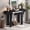 Black, variant on FFZ Rustic Minimalist Console Table with Hidden Drawer, Side Power Outlet,Wood Entryway Table for Entryways, Living Rooms and Home Offices 3 Colors Options