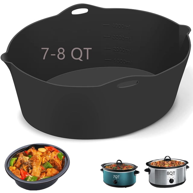 Forro de Silicona Horuhue para Olla de Cocción Lenta de 7-8QT, Reutilizable y Libre de BPA