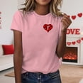 thumbnail image 2 of T-shirt Femme Saint-Valentin 2026 Mode Manches Courtes Col Rond Cœur Graphique, 2 of 4