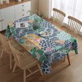 thumbnail image 2 of Pioneer Flower Floral Print Pattern Rectangle Tablecloth 60"x84",Waterproof Polyester Rectangle Table Cloth, Wipeable Spillproof Polyester Tablecloth for Dining, Camping, Indoor and Outdoor, 2 of 5