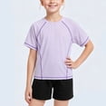 thumbnail image 6 of Maqroz Boys Athletic Shirts Summer Color Block Crew Neck Short Sleeve Tees Soft Quick Dry Breathable Active Tops for Gym Play 3-15 Years, 6 of 7