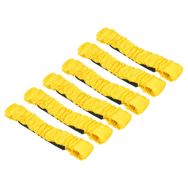 Unique Bargains Bande Élastique de Course à 3 Pattes pour Relais de Carnaval Extérieur, Jaune, Lot de 6