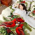 thumbnail image 4 of Erosebridal Lovely Cardinal Animals 7-Piece King Bedding,Vintage Floral Plant King Bed in a Bag,Cream Red,Christmas Reversible, 4 of 7