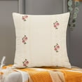 thumbnail image 5 of COM1950s Embroidered Rose Pillow Cover for Sofa and Bed,Floral Design Decorative Cushion Case,Easy To Clean and Replace,Ideal for Lumbar Support Holiday Gift,17.7X17.7 Inch, 5 of 9