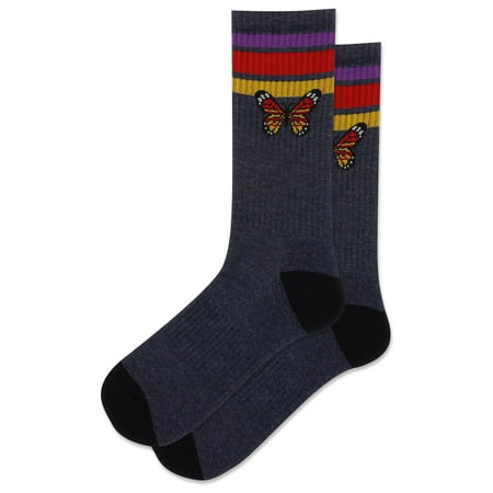 

Hot Sox Women s Butterfly Crew Sock 1 Pair Pack Butterfly (Blue) Women s Shoe Size: 4-10