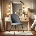 thumbnail image 4 of Homy Casa 2-Pack Accent Chair Set with High Round Back, Armless, Grey Fabric Upholstered, 4 of 10