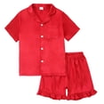 thumbnail image 3 of Akiihool pour Adolescentes Pyjamas Ensembles de Pyjama Assortis pour Mère Fille Ensembles Confortables pour Femmes Ensembles de Détente pour Femmes (Rouge, 11-12 Ans), 3 of 3