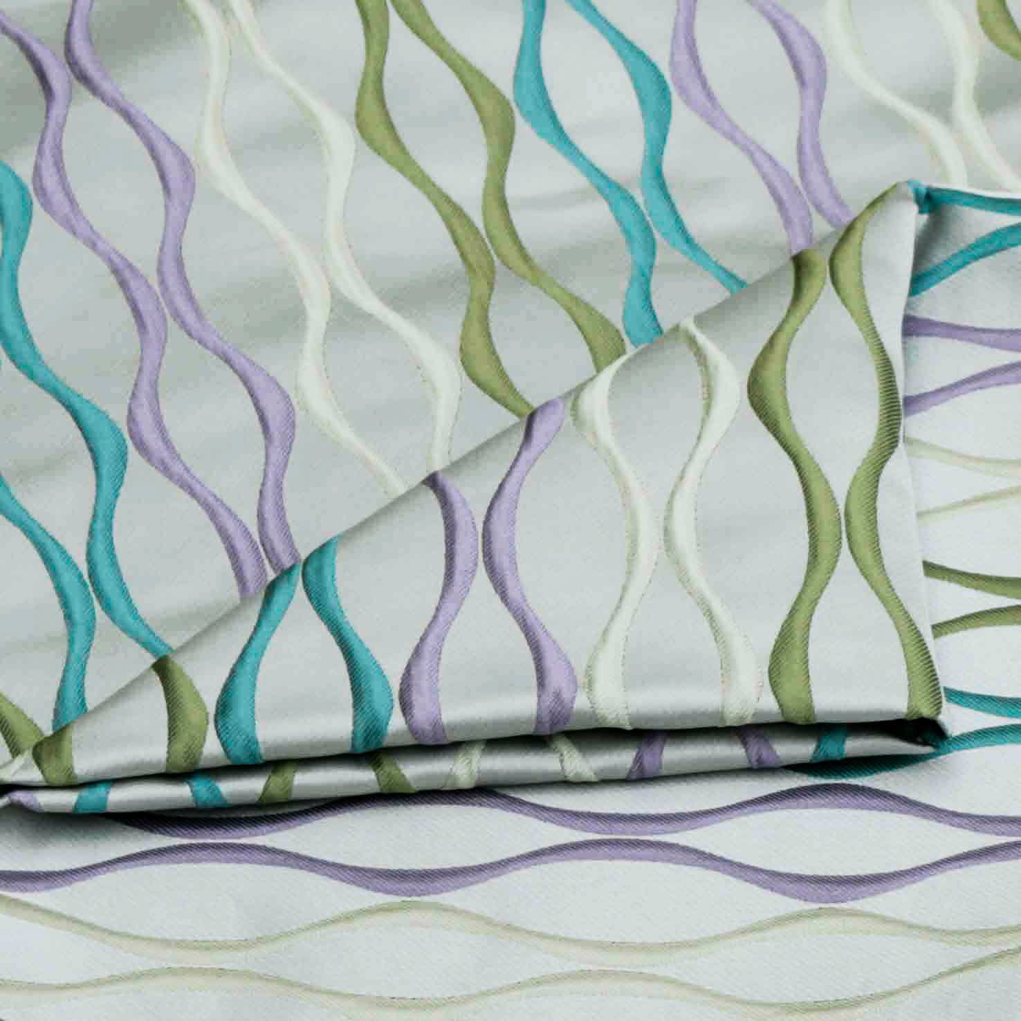 Fabric Mart Direct Multi Color Jacquard Fabric By The Yard, 54 inches or 137 cm width, 16 Continuous Yards Multi Jacquard Fabric, Stripes Swirls, Upholstery Drapery Curtain Wholesale Fabric
