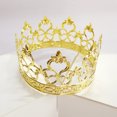 thumbnail image 5 of 1PC Kids Crown Hollow Iron Iron Patterned Crown Cake Decoration para Fiesta Cumpleaños Suministros (Patrón General, Dorado), 5 of 5