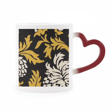 

Chinese Japanese Style Asia Chrysanthemum Heat Sensitive Mug Red Color Changing Stoneware Cup