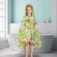 thumbnail image 6 of Red Mushroom Frog Green Pattern Hooded Bath Towel，50"x30" for Ages 3 To 12 Kids, Quick Dry Lightweight Soft Microfiber Hood Beach Towel Cover Up for Kids, 6 of 7