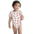 thumbnail image 3 of Daiia Strawberry Printed Unisex-Baby Short Sleeve Onesies Bodysuits Baby Climbing Clothes Soft and Comfortable Romper with Expandable Shoulder Design-9M, 3 of 8