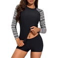thumbnail image 5 of Women's two-piece Sun Protection long-sleeved Swimsuit UV UPF 50+ Swimming shirt Swimsuit with boxer trunks, 5 of 6
