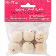 Smiling Wood Heads-25mm 6/Pkg