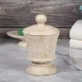 thumbnail image 2 of Creative Home Natural Champagne Marble Pedestal Collection Cotton Ball Holder Storage Jar Container Organizer, Beige, 2 of 7