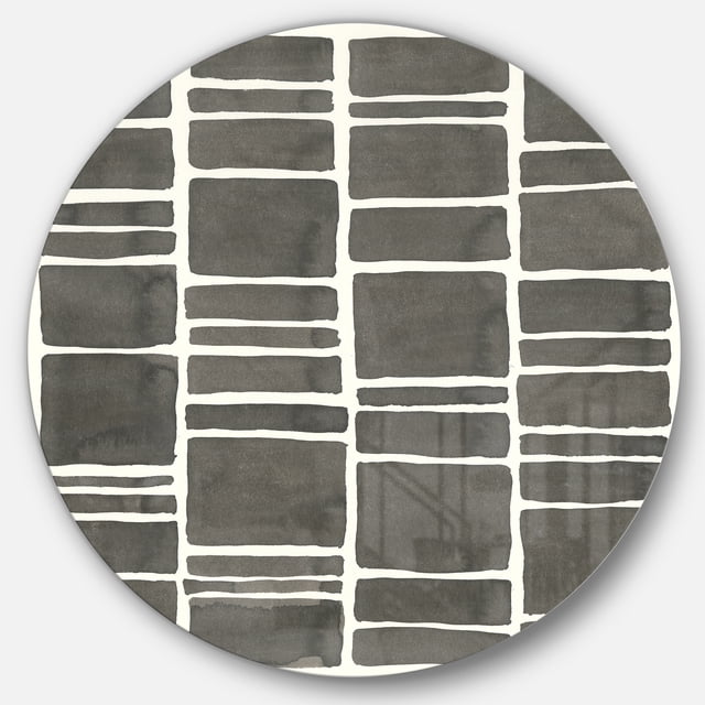 Designart 'Minimalist Graphics IV' Geometric Metal Circle Wall Art