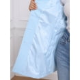 thumbnail image 6 of INSPIRE CHIC Women's Classic Single Breasted Winter Long Trenchcoat with Pockets S Sky Blue, 6 of 7