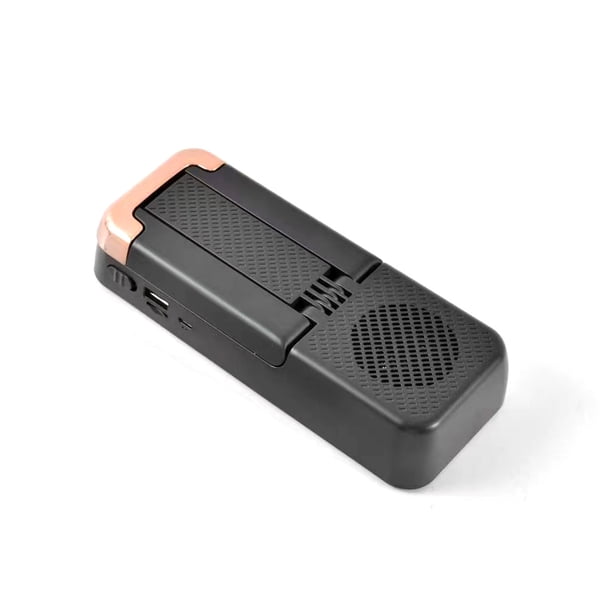 Cateissary Soporte para teléfono Altavoz plegable recargable Soporte antideslizante de escritorio para teléfono inteligente compatible con Bluetooth Cables de audio/vídeo Negro