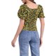 thumbnail image 3 of BLUSA FLORAL PARA MUJERES INSPIRE CHIC CON ESCOTE CUADRADO Y MANGAS ABULLONADAS, ESPALDA ELÁSTICA, TOP CASUAL EN VERDE OLIVA TALLA M, 3 of 6