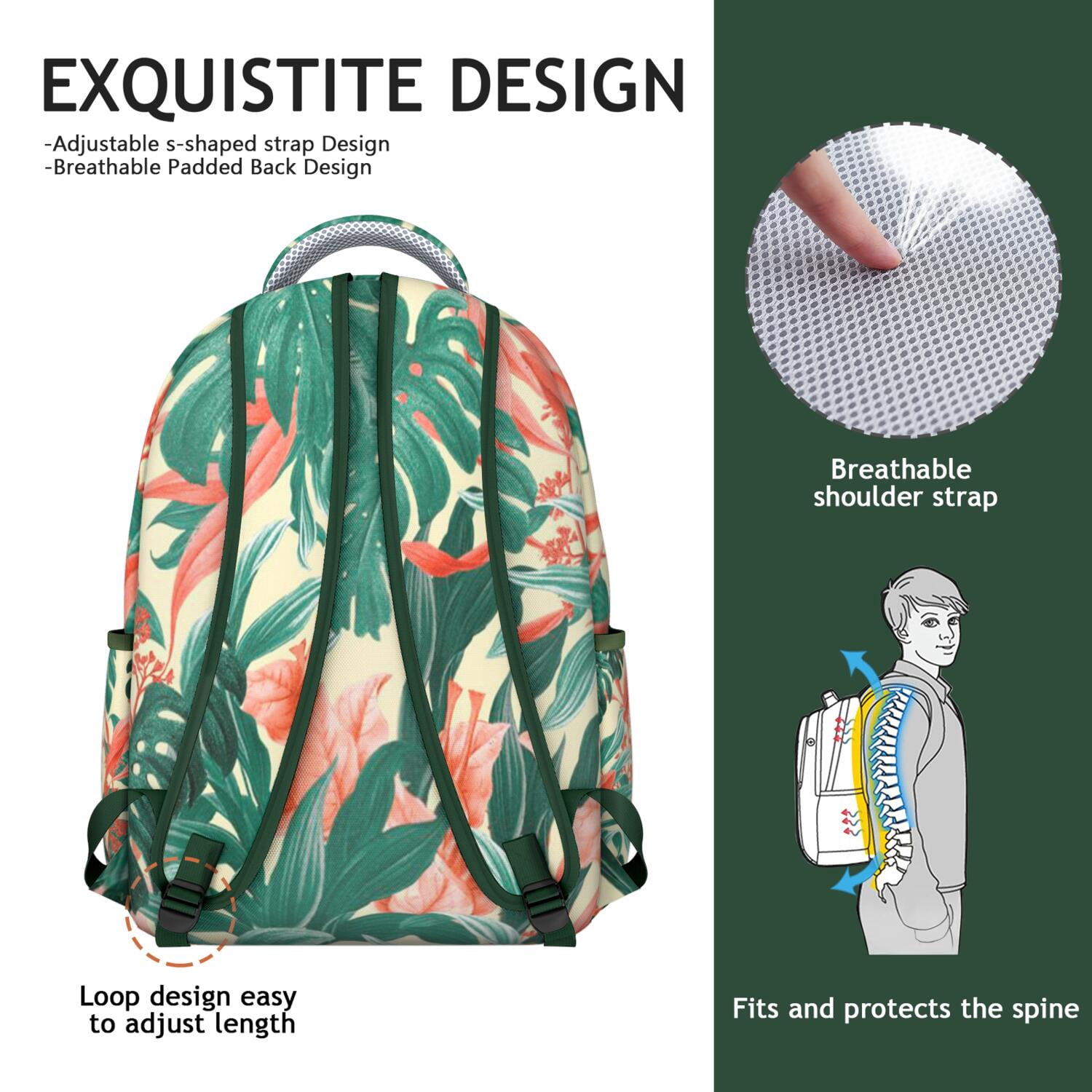 Summer Themed Lightweight Waterproof Backpack, Stylish & Comfortable for Daily Use