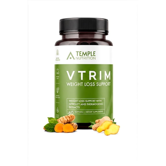 VTRIM Weight Loss Supplement Capsules, Appetite Suppressant & Sleep Support, 60 Servings
