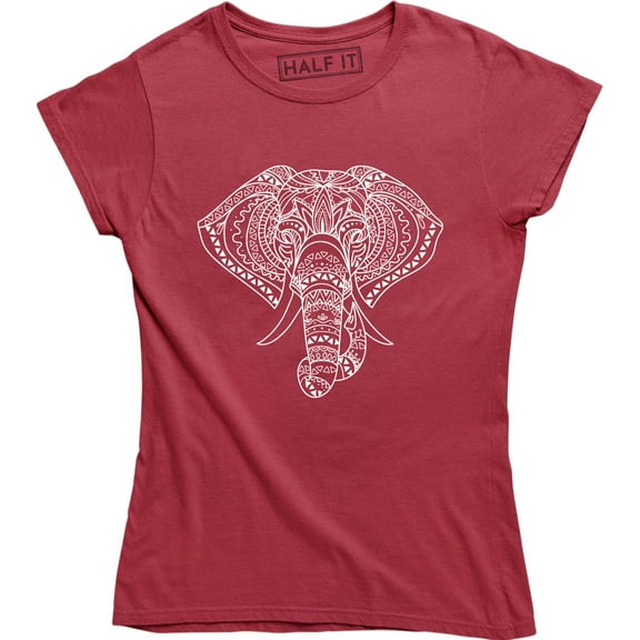 Big Face Elephant by The Mountain Giant Head Zoo Animal Lover Womens T-Shirt