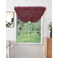thumbnail image 2 of Red Solid Color Sheer Waterfall Valance Curtains for Window, Aesthetics Contemporary Luxury Rod Pocket Sheer Topper Swag Curtains for Living Room, Kitchen 38.5"W x 47.2"L, 2 Panels, 2 of 7
