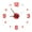 Red, variant on QTOCIO Home Decor, Large Wall Clock Watch DIY Sticker Wall Clocks Pared Home Decoration Special Living Room Home Decoration Office Shop Art Decor