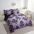 thumbnail image 3 of Manfei Purple Damask Flower Twin Bedding Sets 7-Piece, Tribal Hippie Mandala Bedding Comforter Set, Teen Adult Female Man Reversible Sheet Sets, Lightweight Room Decor, 3 of 7
