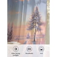 thumbnail image 6 of Sheer Curtains 84 Inches Long, Pink Winter Landscapes Semi Sheer Curtains Light Filtering Window Treatment, Nature Snow Forest Sunset Privacy Voile Drapes for Living Room Bedroom 52x84 Inch, 6 of 7