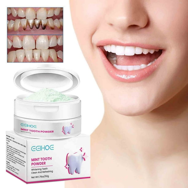 Polvo blanqueador de dientes, limpieza bucal, placa dental, eliminación de sarro, manchas, polvos blanqueadores de dientes, peine de masaje
