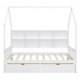 thumbnail image 6 of CITYLE Full Size House Bed with Drawers for, Montessori Bed with Storage Shelves,Wooden Bed Frame with Roof Design for Boys,Girls, White, 6 of 8